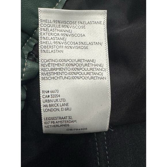 Anthropologie Pilcro Medium Plus Faux Leather Dark Green Soft Parachute Pants - Picture 6 of 7